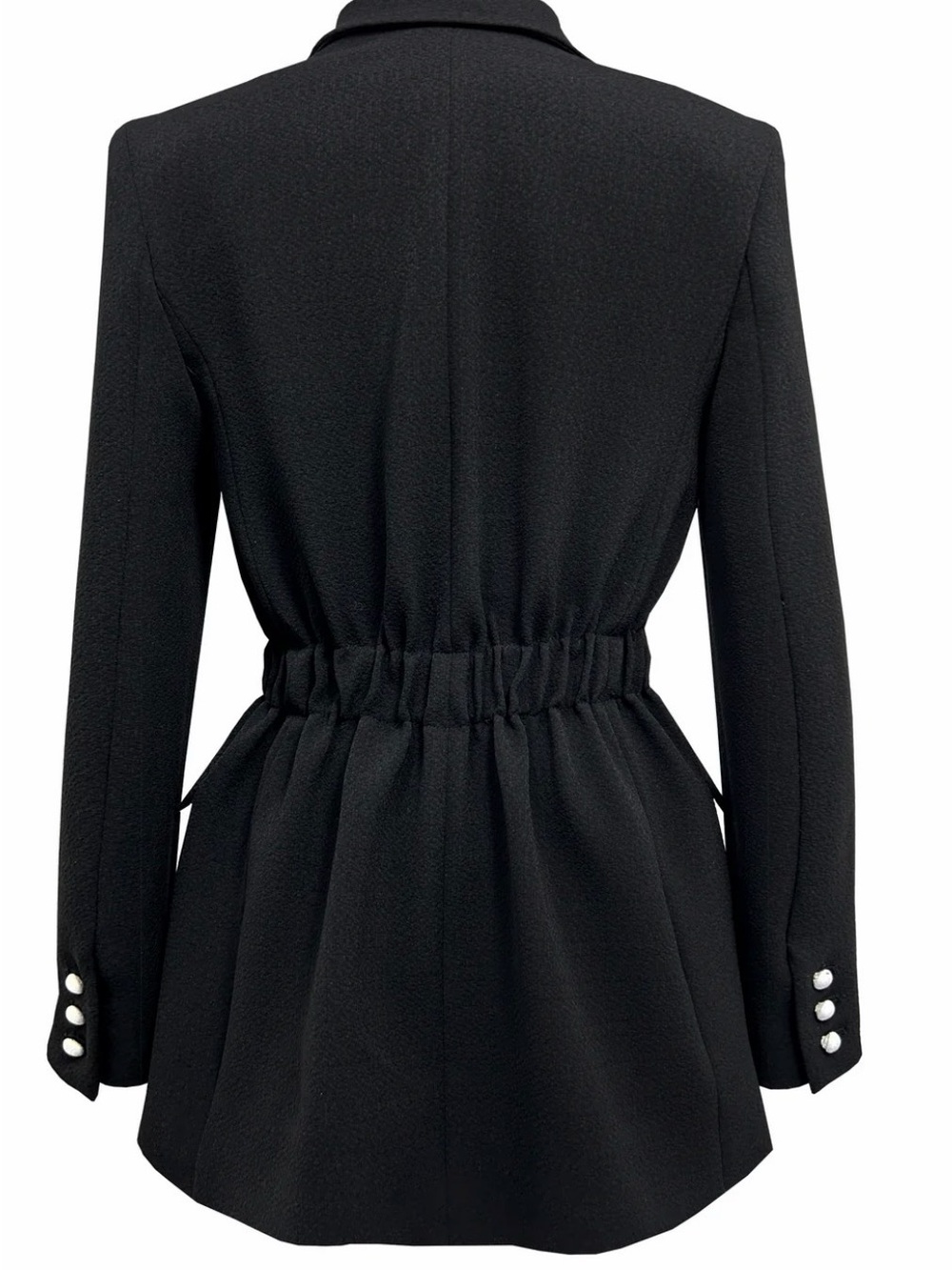 NWT LOLA JACKET In Black With Ruched Back Size 6US - Picture 2 of 13